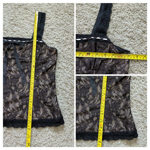 Y2K Doncaster Signature Corset Top Womens M Brown-Black Lace Grunge Whimsigoth - Picture 6 of 7